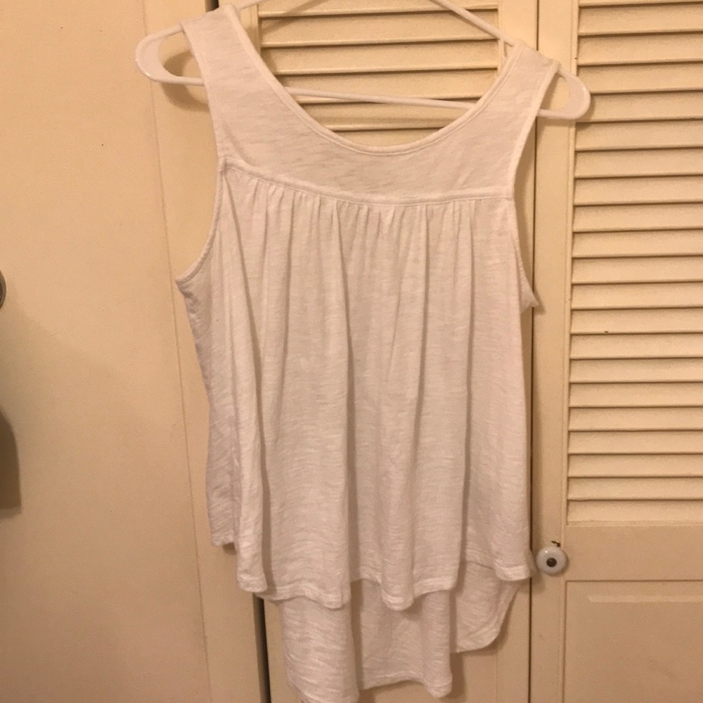 White tie back tank